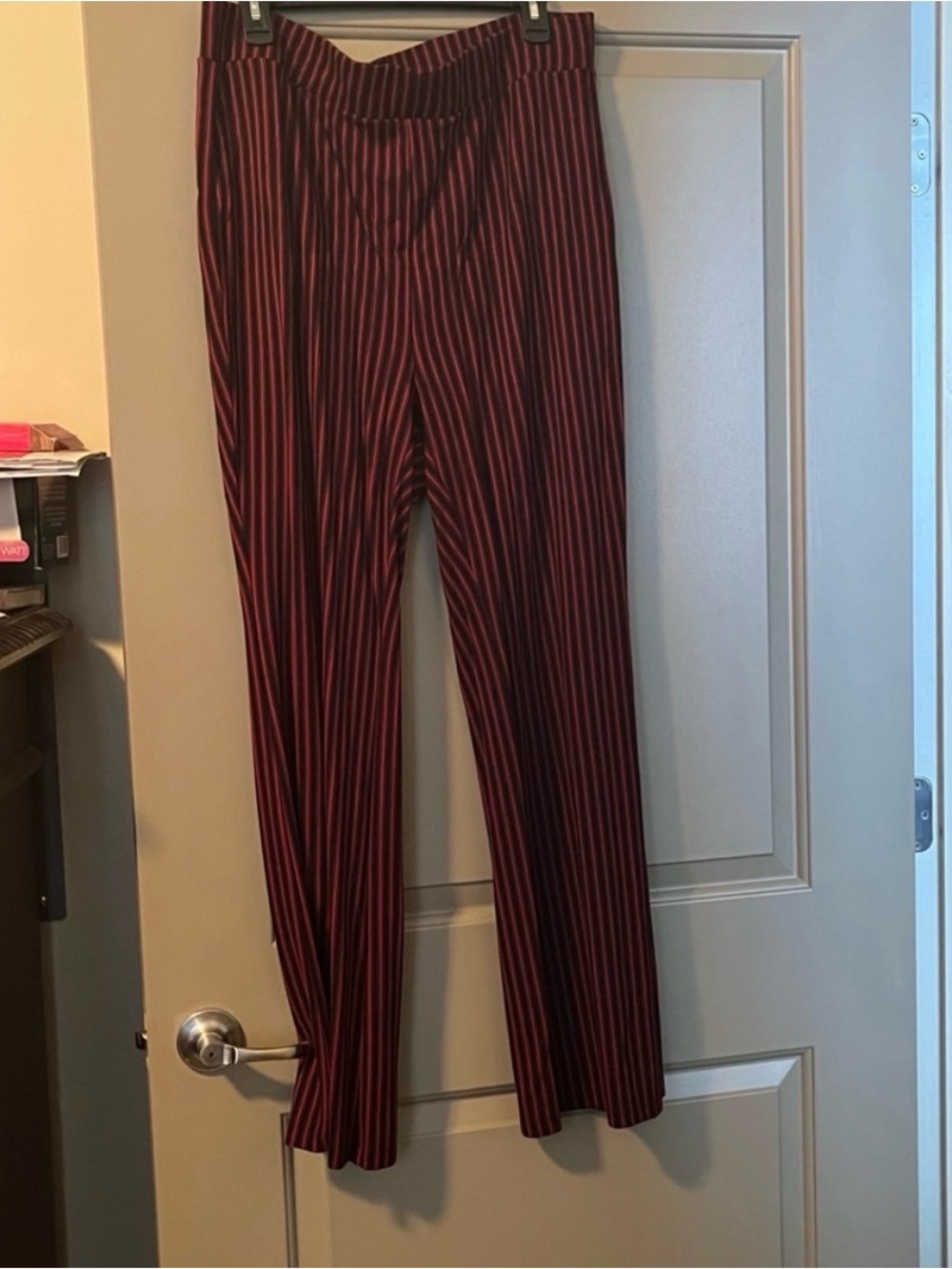 torrid Burgundy and Black Vertical Stripe Pull-On Pants